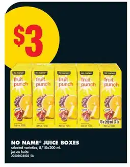 No Frills NO NAME JUICE BOXES, 8 offer