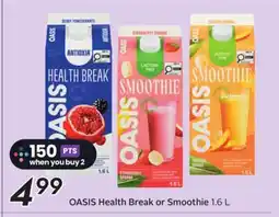 Sobeys OASIS Health Break or Smoothie offer