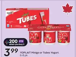 Sobeys YOPLAIT Minigo or Tubes Yogurt offer