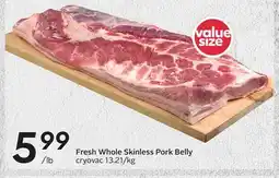 Sobeys Fresh Whole Skinless Pork Belly offer