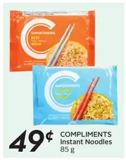Sobeys COMPLIMENTS Instant Noodles offer