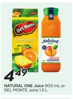 Sobeys NATURAL ONE Juice offer