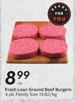 Sobeys Fresh Lean Ground Beef Burgers offer