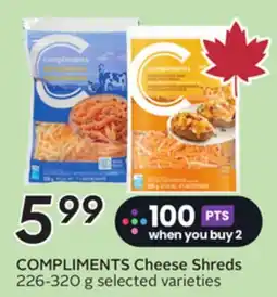 Sobeys COMPLIMENTS Cheese Shreds offer