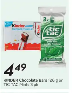 Sobeys KINDER Chocolate Bars offer