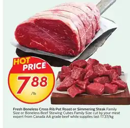 Sobeys Fresh Boneless Cross Rib Pot Roast or Simmering Steak offer