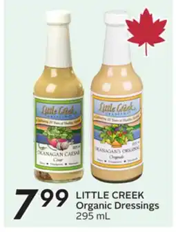 Sobeys LITTLE CREEK Organic Dressings offer