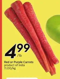 Sobeys Red or Purple Carrots offer
