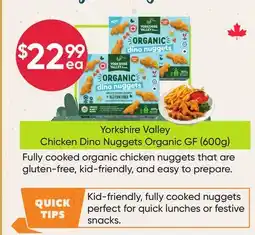 Healthy Planet Yorkshire Valley Chicken Dino Nuggets Organic GF (600g) offer