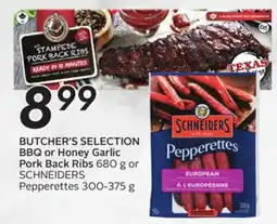 Sobeys BBQ or Honey Garlic Pork Back Ribs 680 g or Pepperettes offer