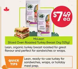 Healthy Planet McLean Sliced Oven Roasted Turkey Breast Org (125g) offer