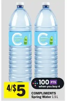 Foodland COMPLIMENTS Spring Water offer
