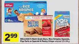 Foodland KELLOGG'S Nutri-Grain Bars, Rice Krispies Squares, Pop-Tarts or Special K Pastry Crisps offer