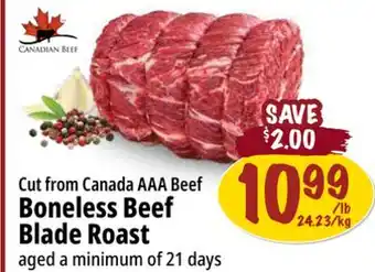 Farm Boy Cut from Canada AAA Beef Boneless Beef Blade Roast offer