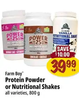 Farm Boy Farm Boy Protein Powder or Nutritional Shakes offer