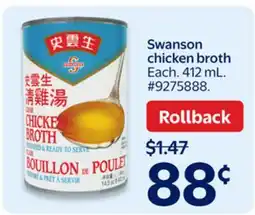 Walmart Swanson chicken broth offer