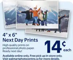 Walmart 4 x 6 Next Day Prints offer