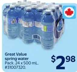 Walmart Great Value spring water offer