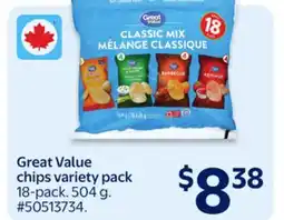 Walmart Great Value chips variety pack offer