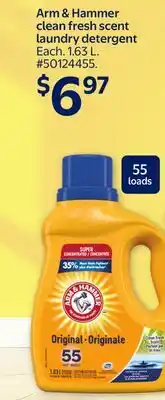 Walmart Arm & Hammer clean fresh scent laundry detergent offer