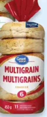 Walmart Great Value bagels 6-pack offer