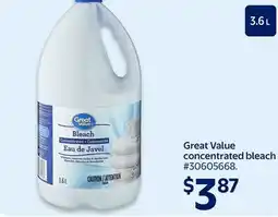 Walmart Great Value concentrated bleach offer