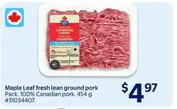 Walmart Maple Leaf fresh lean ground pork offer