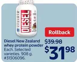 Walmart Diesel New Zealand whey protein powder offer