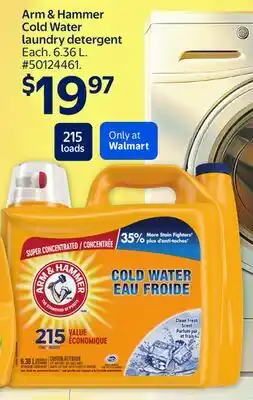 Walmart Arm & Hammer Cold Water laundry detergent offer