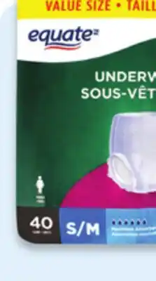 Walmart Equate incontinence underwear value pack offer