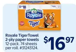 Walmart Royale Tiger 2-ply paper towels offer
