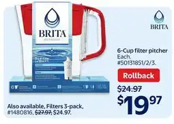 Walmart Brita 6-Cup filter pitcher offer