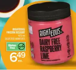 Metro RIGHTEOUS FROZEN DESSERT offer