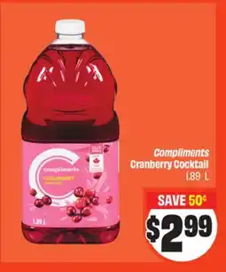 FreshCo Compliments Cranberry Cocktail offer