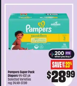 FreshCo Pampers Super Pack Diapers 44-102 pk Selected Varieties offer