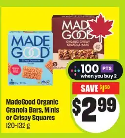 FreshCo MadeGood Organic Granola Bars, Minis or Crispy Squares offer