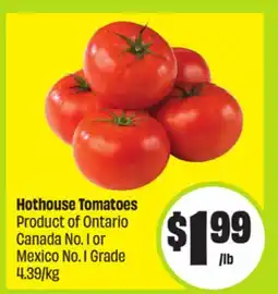FreshCo Hothouse Tomatoes Product of Ontario Canada No. I or Mexico No. I Grade 4.39/kg offer
