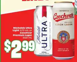 FreshCo Michelob Ultra Light 473 mL or Czechvar Premium Lager 500 mL offer