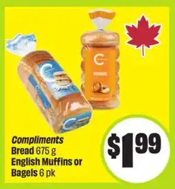 FreshCo Compliments Bread 675 g English Muffins or Bagels offer