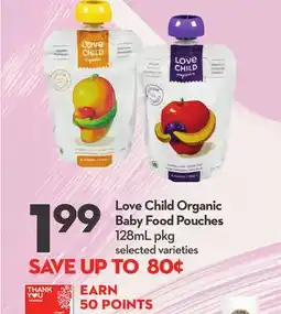 Longo's Love Child Organic Baby Food Pouches offer