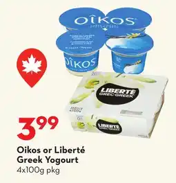 Longo's Oikos or Liberté Greek Yogourt offer