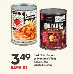 Longo's East Side Mario's or Montana's Soup offer