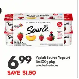 Longo's Yoplait Source Yogourt offer