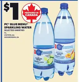 Loblaws PC BLUE MENU SPARKLING WATER offer