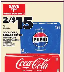 Loblaws COCA-COLA, CANADA DRY OR PEPSI SOFT offer