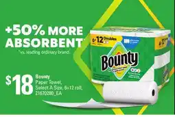 Loblaws BOUNTY PAPER TOWEL, 6=12 ROLL offer