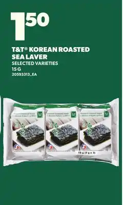 Loblaws T&T KOREAN ROASTED SEA LAVER offer