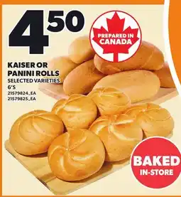 Loblaws KAISER OR PANINI ROLLS, 6'S offer