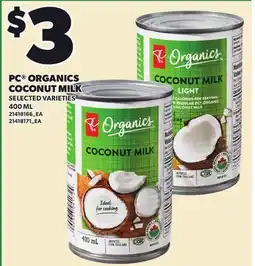 Loblaws PC ORGANICS COCONUT MILK offer