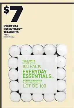 Loblaws EVERYDAY ESSENTIALS TEALIGHTS, 100'S offer